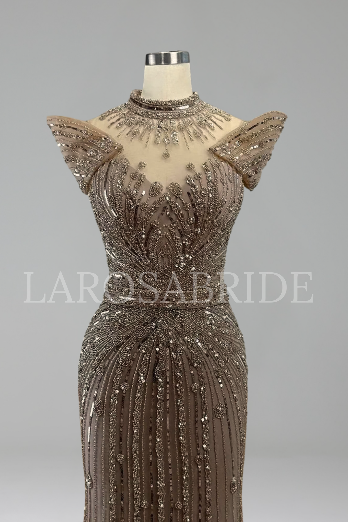 High-Neck Mermaid Dress - LAROSABRIDE