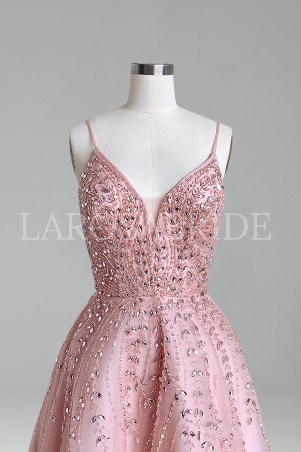 Spaghetti Strap A-Line Gown - LAROSABRIDE