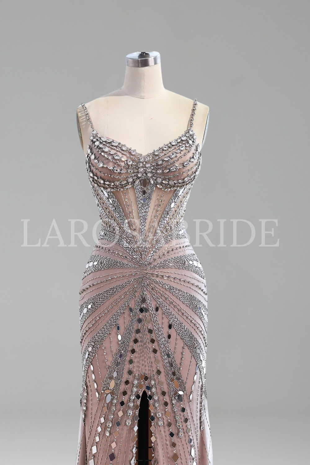Corset Beaded Mermaid Prom Gown - LAROSABRIDE