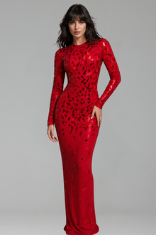 Geometric Mirror Bodycon Gown - LAROSABRIDE