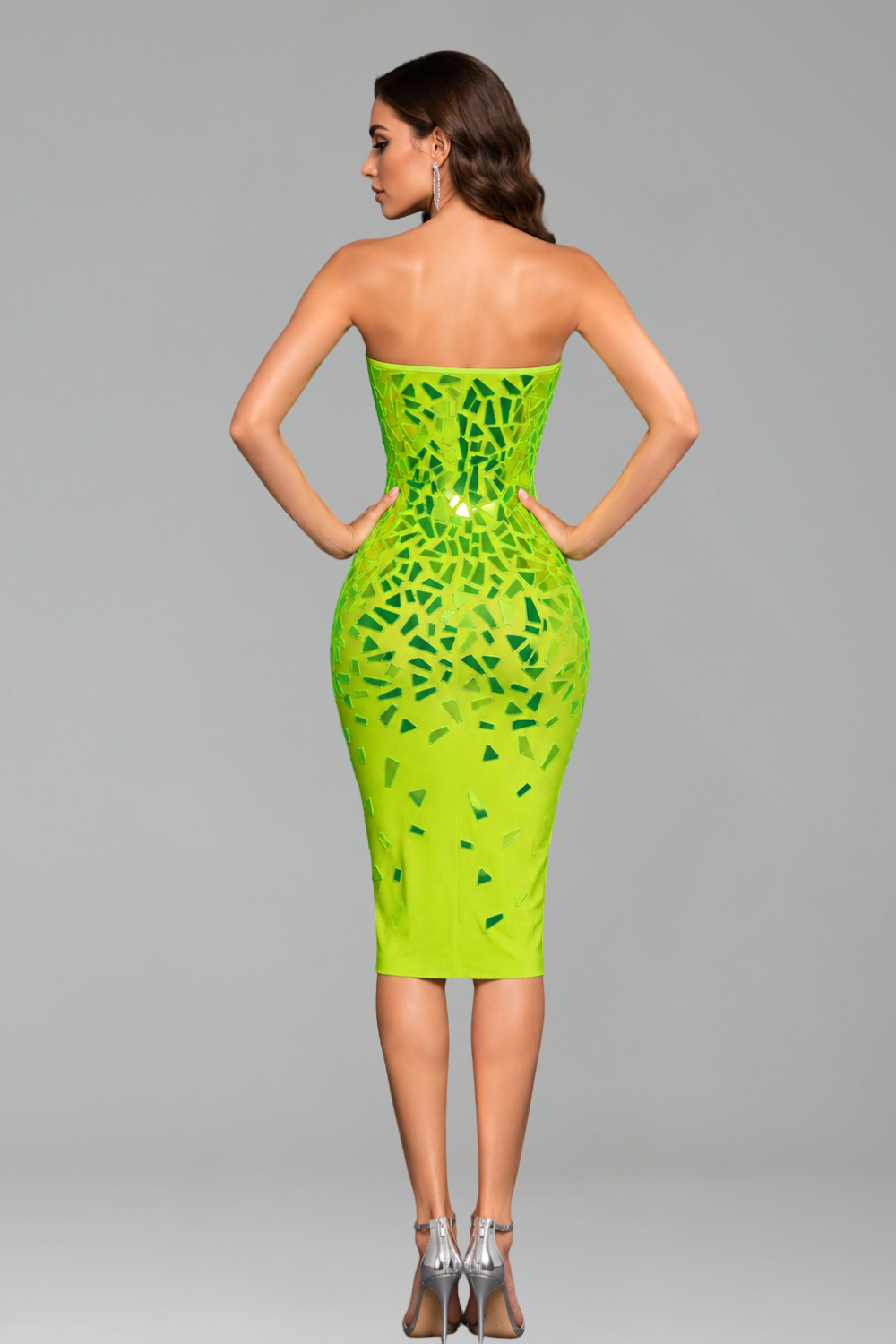 Neon Mirror Strapless Midi Dress - LAROSABRIDE
