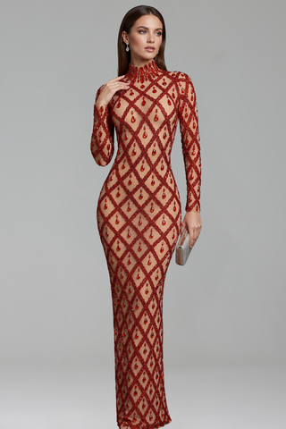 Ruby Diamond Illusion Gown - LAROSABRIDE