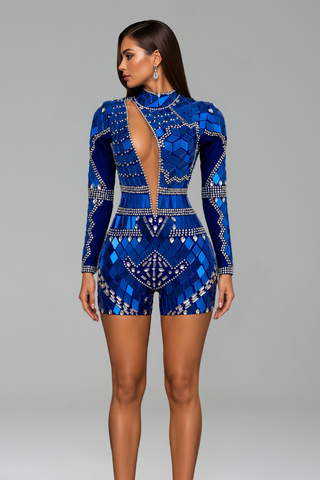Sapphire Illusion Romper - LAROSABRIDE