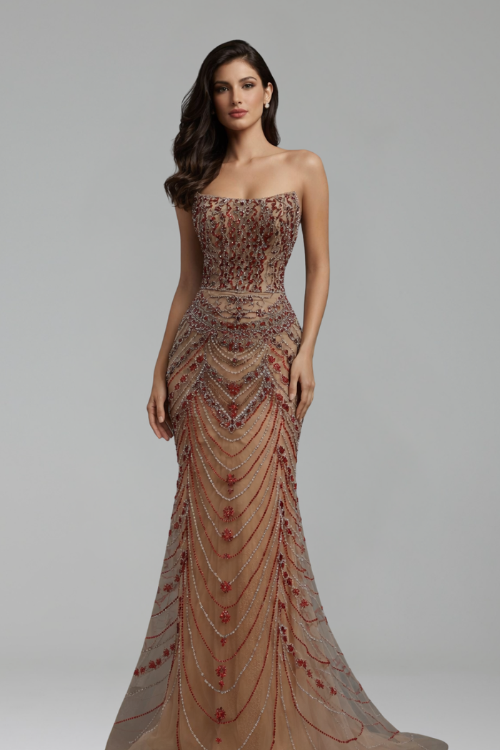 Beaded Formal Evening Dress