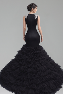 Beaded Illusion Mermaid Evening Dress - LAROSABRIDE