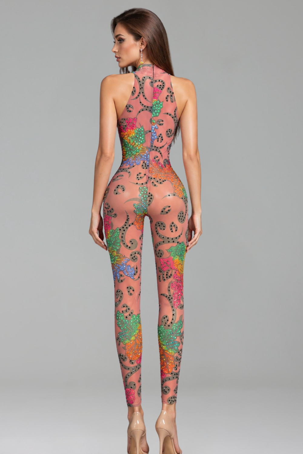 Abstract Print Halter Jumpsuit - LAROSABRIDE