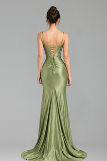 Dress Bow Rhinestone High Split Party - LAROSABRIDE