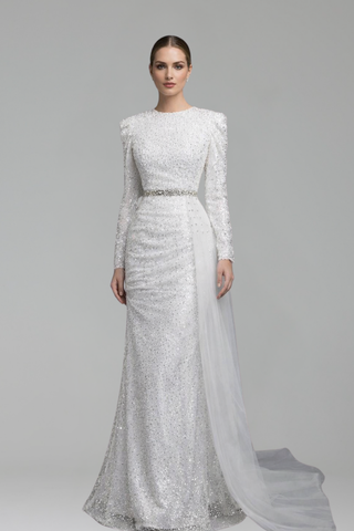 Beaded Mermaid Overskirt Dress-Larosabride