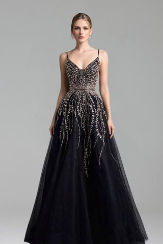 Spaghetti Strap A-Line Gown - LAROSABRIDE