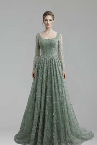 Embroidered Regal A-Line Gown-Larosabride
