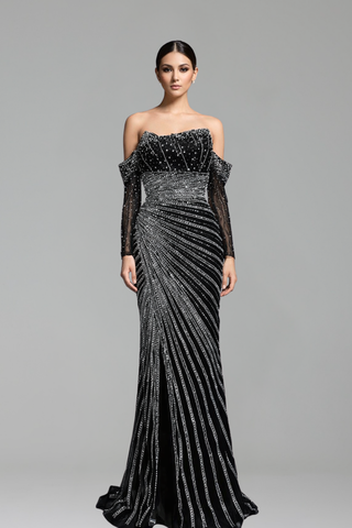 Strapless Beaded Mermaid Dress-Larosabride