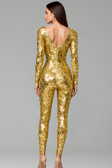Geometric Mirror Jumpsuit - LAROSABRIDE