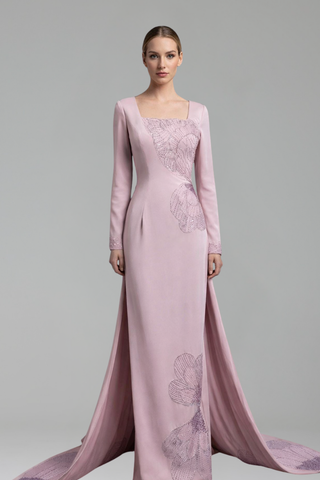 Beaded Satin Mermaid Dress-Larosabride