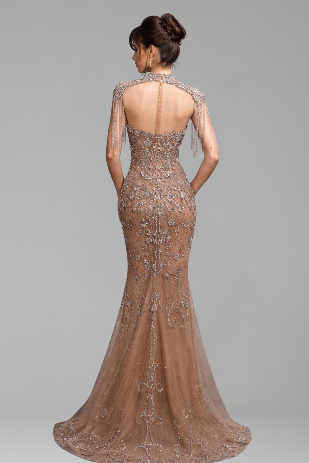 Tassel Beaded Mermaid Dress - LAROSABRIDE