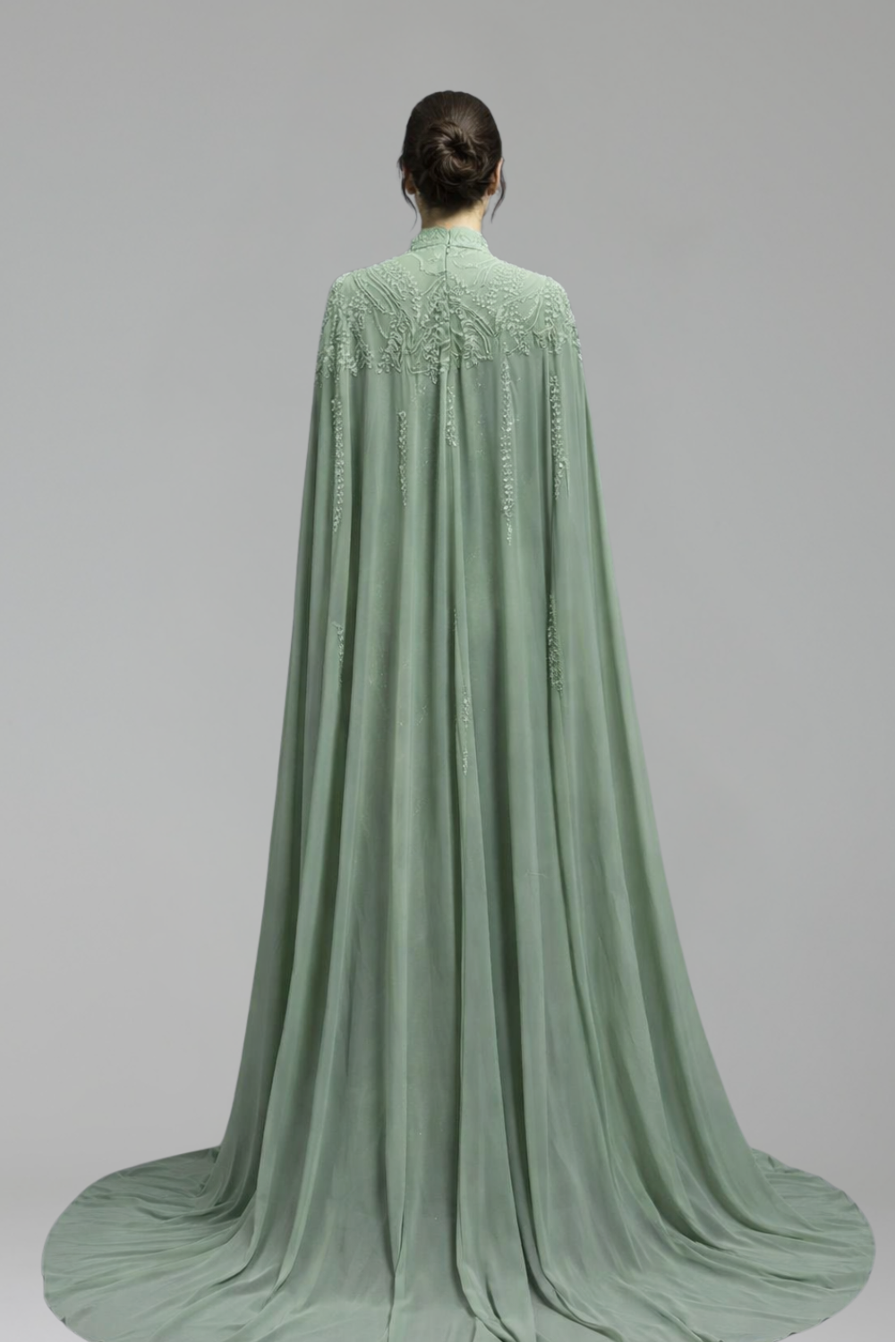 Emerald Beaded Cape Gown-Larosabride