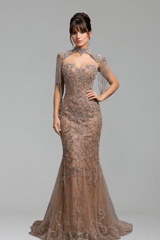 Tassel Beaded Mermaid Dress - LAROSABRIDE