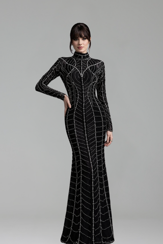 Muslim Luxury Black Beaded - LAROSABRIDE