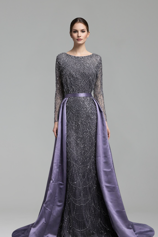 Pearl Beaded Mermaid Dress with Overskirt-Larosabride