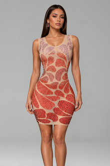 Pink Crystal Wave Mini Dress - LAROSABRIDE