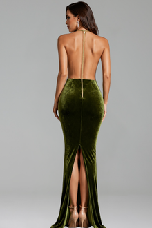 Crystal Illusion Velvet Gown - LAROSABRIDE